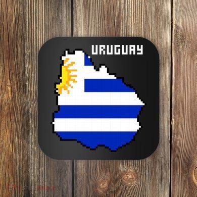 Uruguay 8 Bit Pixelated Coaster