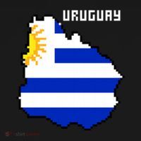 Uruguay 8 Bit Pixelated Ornament thumb 1