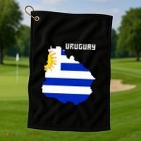 Uruguay 8 Bit Pixelated Golf Towel thumb 1