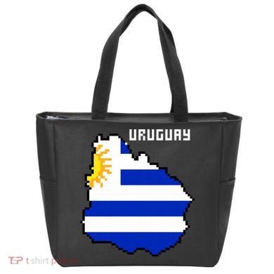 Uruguay 8 Bit Pixelated Tote Bag