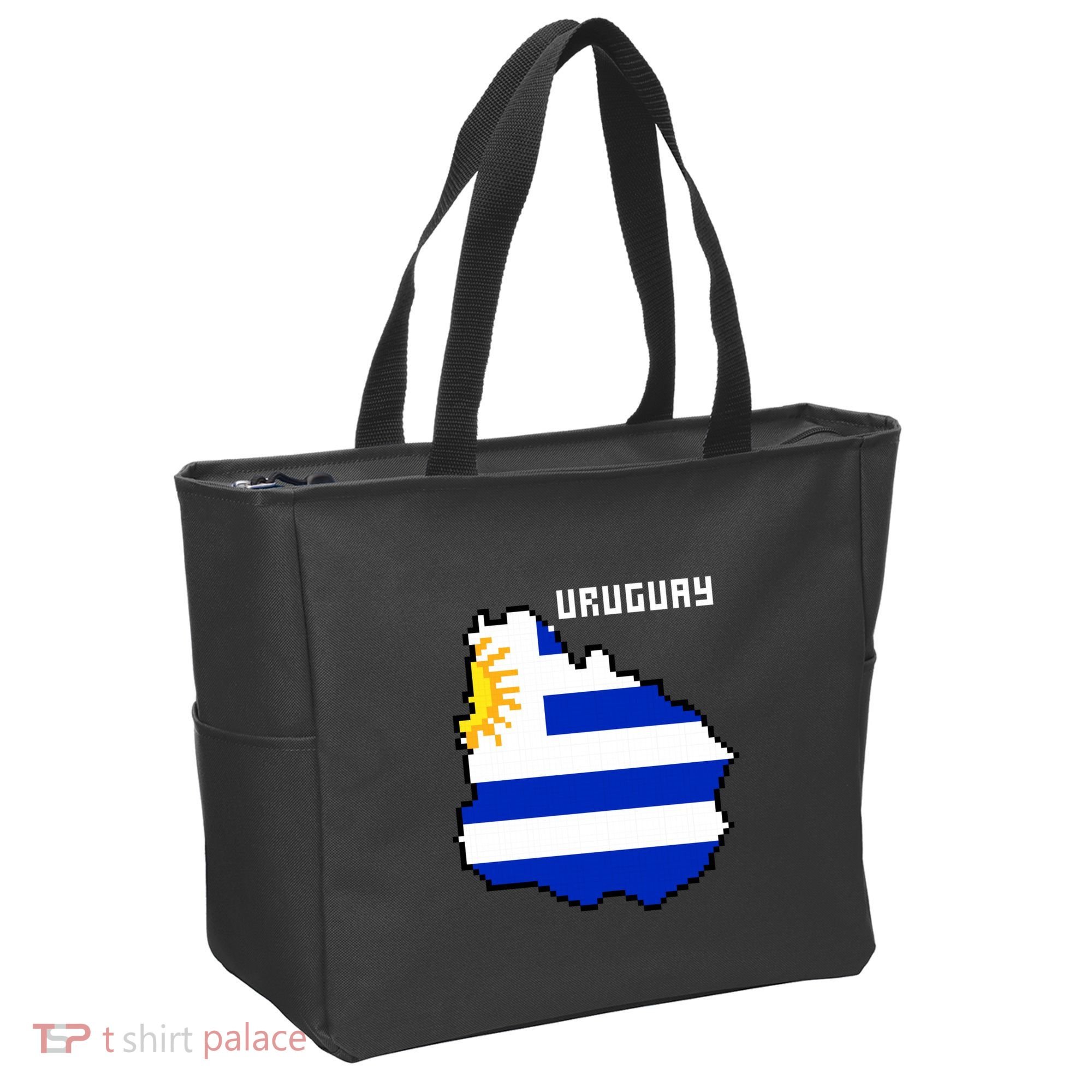 Uruguay 8 Bit Pixelated Tote Bag