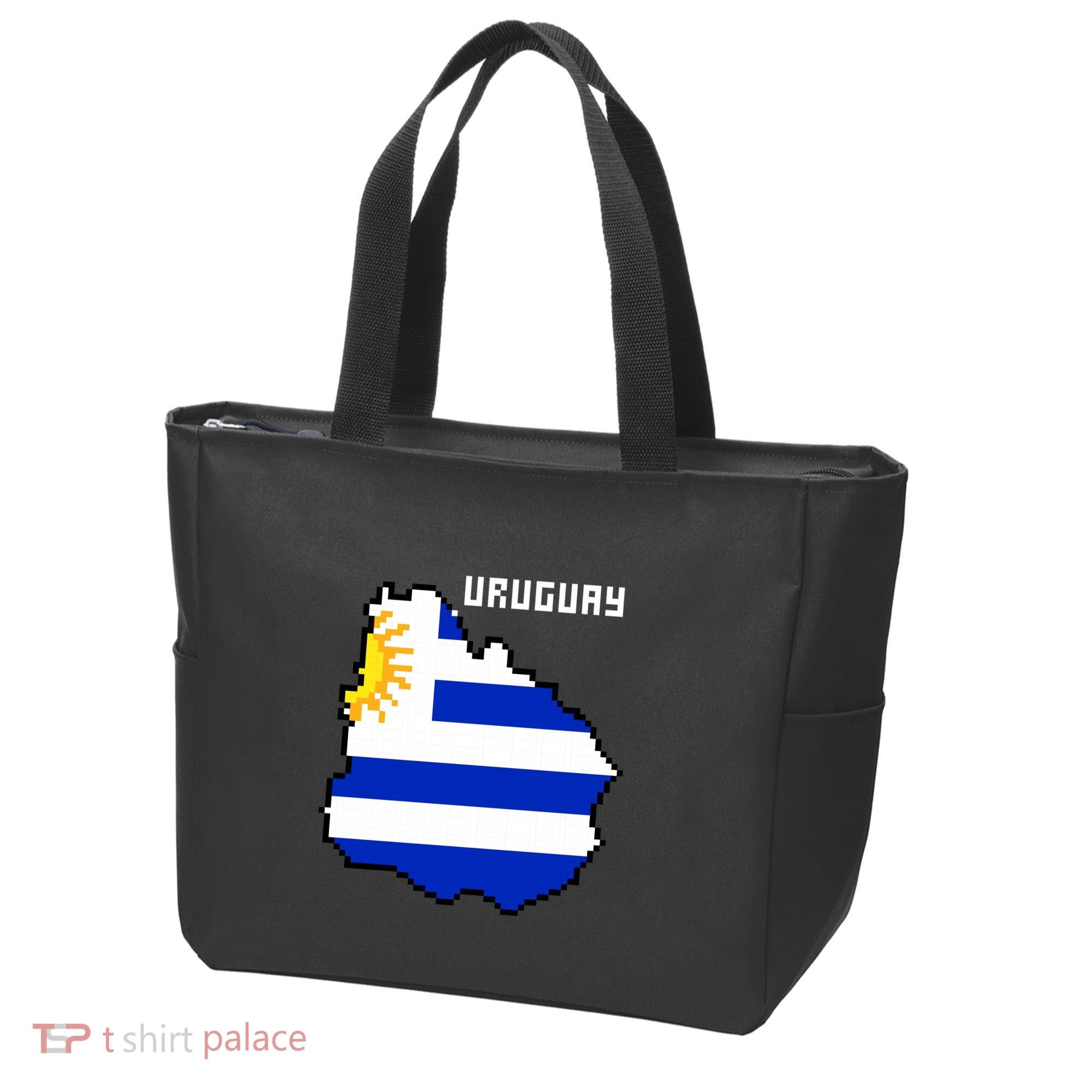 Uruguay 8 Bit Pixelated Tote Bag