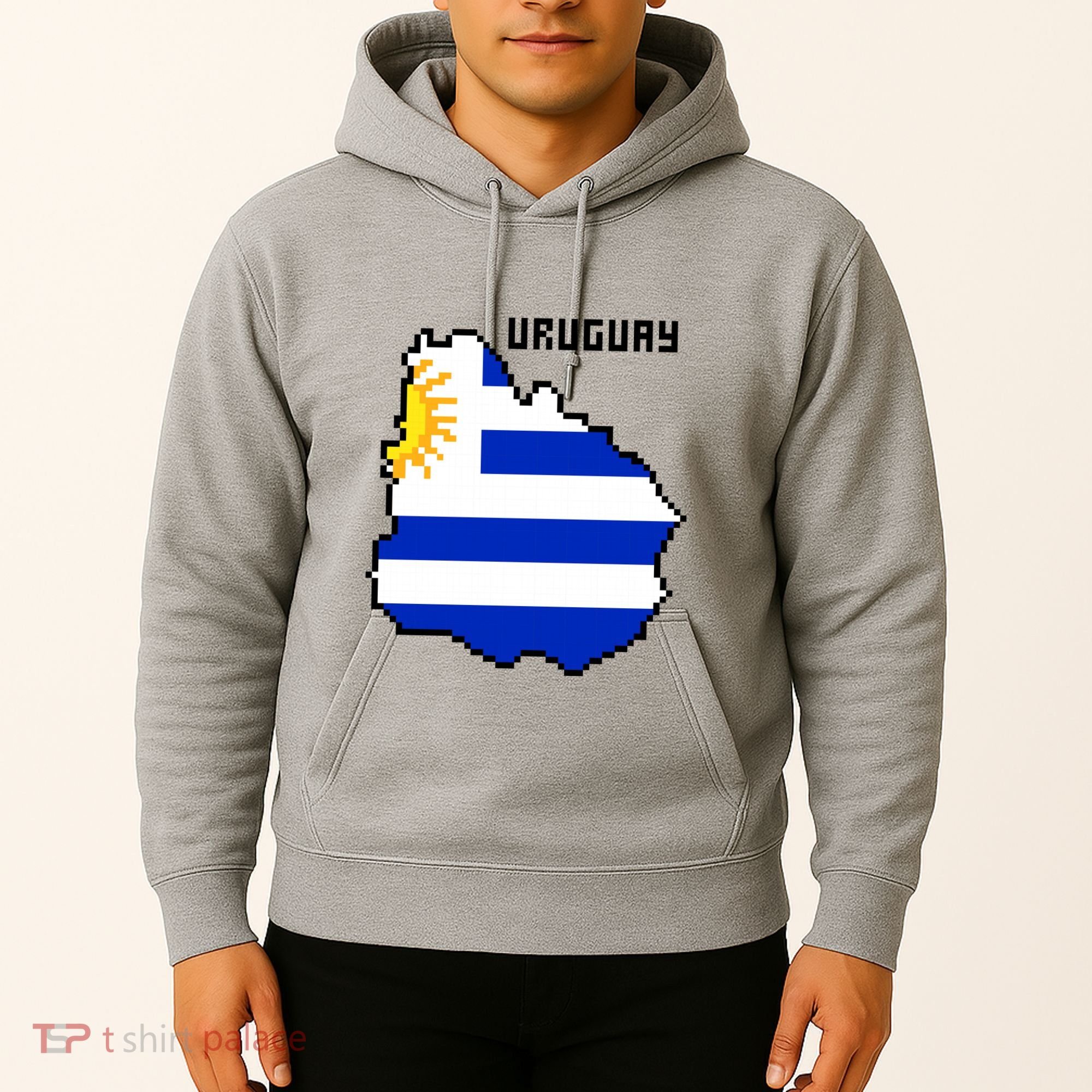 Uruguay 8 Bit Pixelated Hoodie