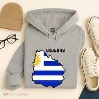 Uruguay 8 Bit Pixelated Hoodie thumb 4