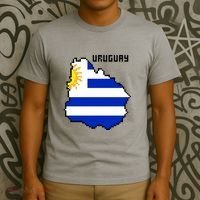 Uruguay 8 Bit Pixelated T-Shirt thumb 3