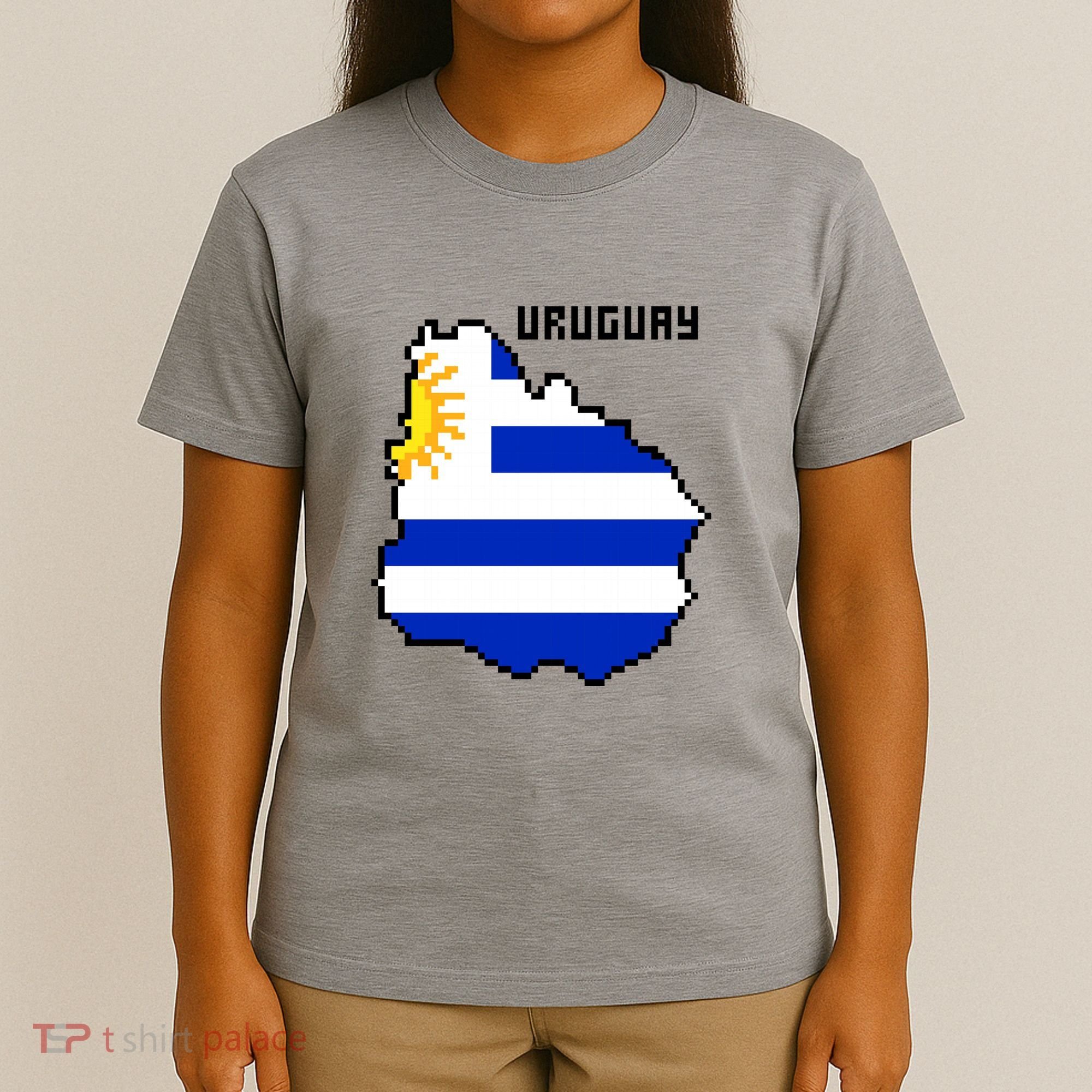 Uruguay 8 Bit Pixelated T-Shirt