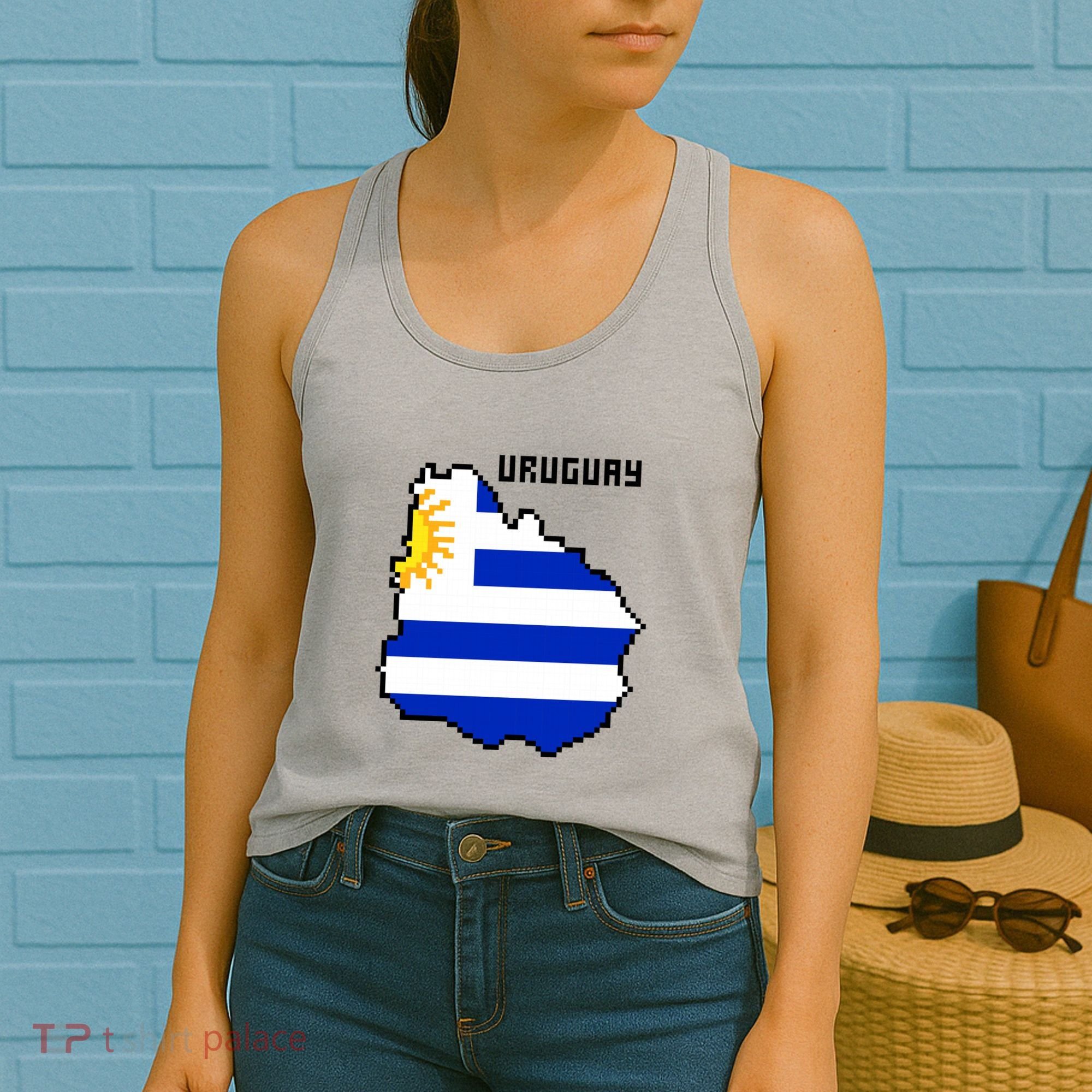 Uruguay 8 Bit Pixelated Women's Tank Top