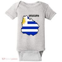 Uruguay 8 Bit Pixelated Baby Bodysuit thumb 0