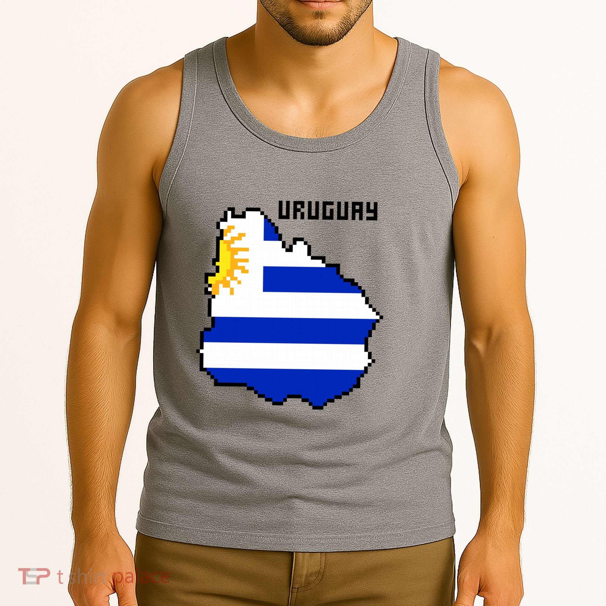 Uruguay 8 Bit Pixelated Tank Top