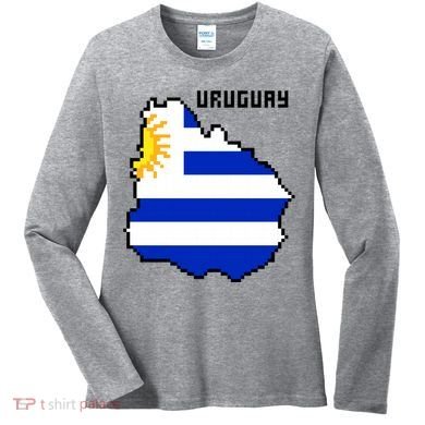 Uruguay 8 Bit Pixelated Women's Long Sleeve Shirt