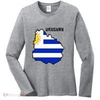 Uruguay 8 Bit Pixelated Women's Long Sleeve Shirt thumb 0