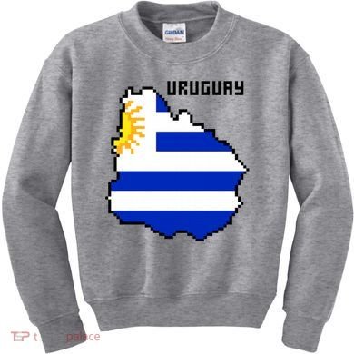 Uruguay 8 Bit Pixelated Kids Sweatshirt