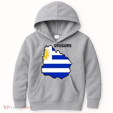 Uruguay 8 Bit Pixelated Kids Hoodie