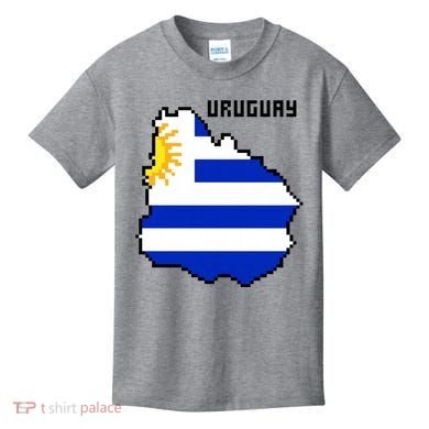 Uruguay 8 Bit Pixelated Kids T-Shirt
