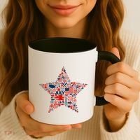 USA American 4th Of July Pattern Star Coffee Mug thumb 3
