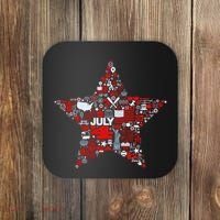 USA American 4th Of July Pattern Star Coaster thumb 0