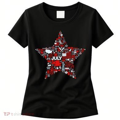 USA American 4th Of July Pattern Star Women's T-Shirt