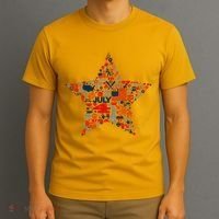 USA American 4th Of July Pattern Star T-Shirt thumb 3