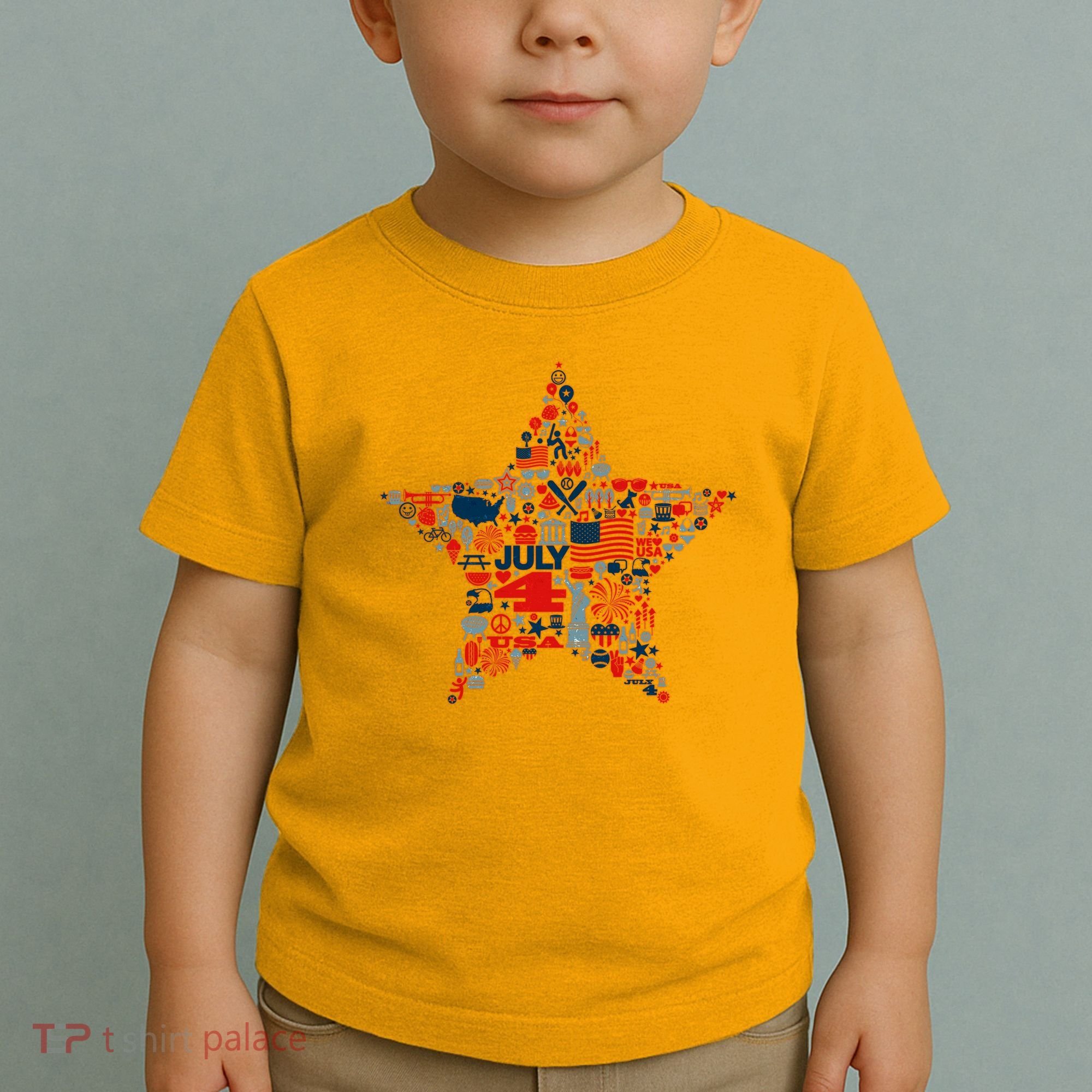 USA American 4th Of July Pattern Star Toddler T-Shirt