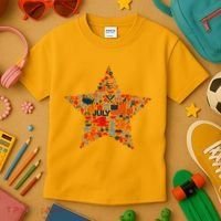 USA American 4th Of July Pattern Star Kids T-Shirt thumb 3