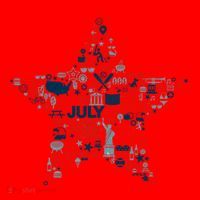 USA American 4th Of July Pattern Star Santa Hat thumb 1