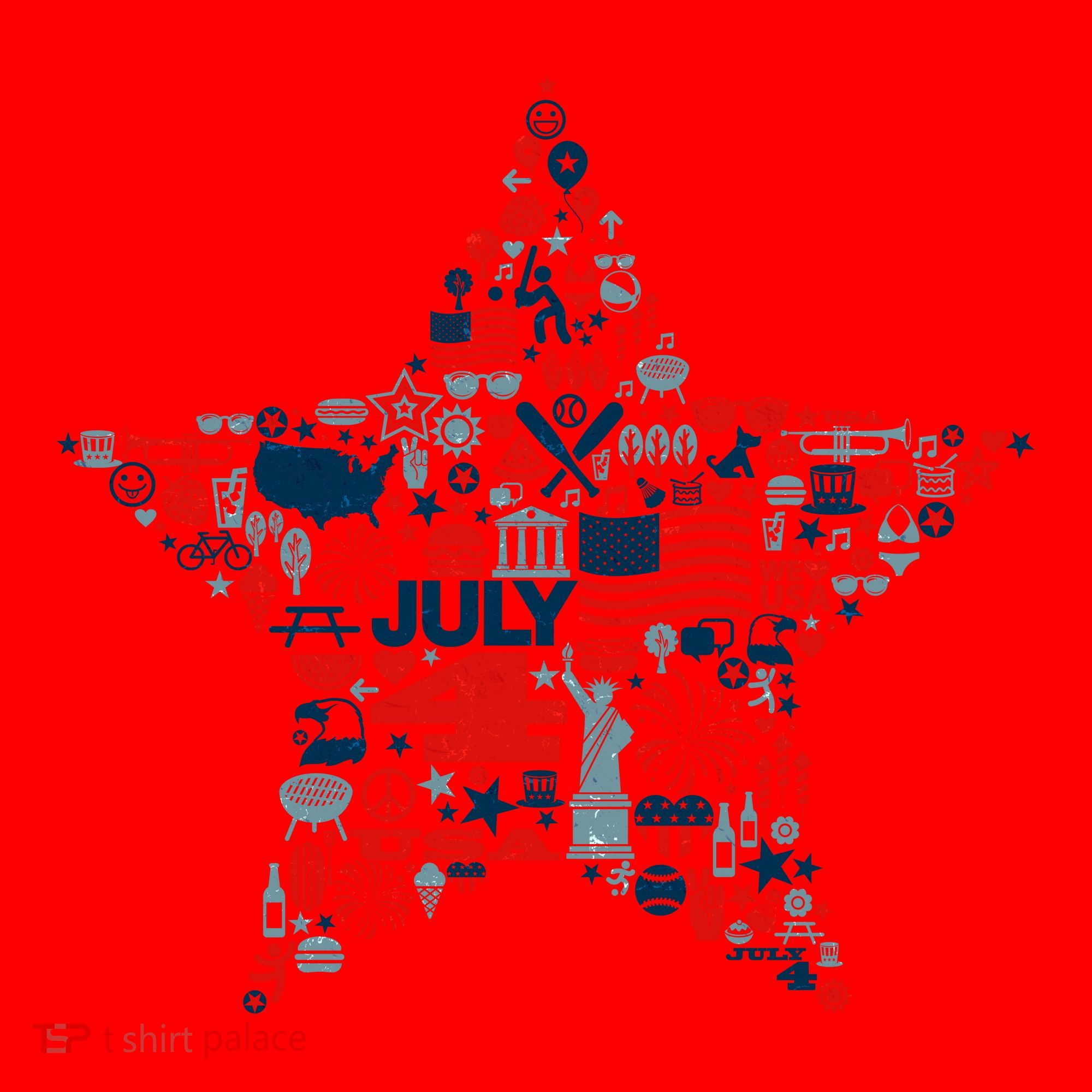 USA American 4th Of July Pattern Star Santa Hat