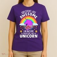 Unicorns Are Awesome I Am Awesome Therefore I Am A Unicorn T-Shirt thumb 4