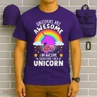Unicorns Are Awesome I Am Awesome Therefore I Am A Unicorn T-Shirt thumb 6