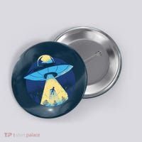 Ufo Alien Abduction Flying Saucer Area 51 Conspiracy Button thumb 0