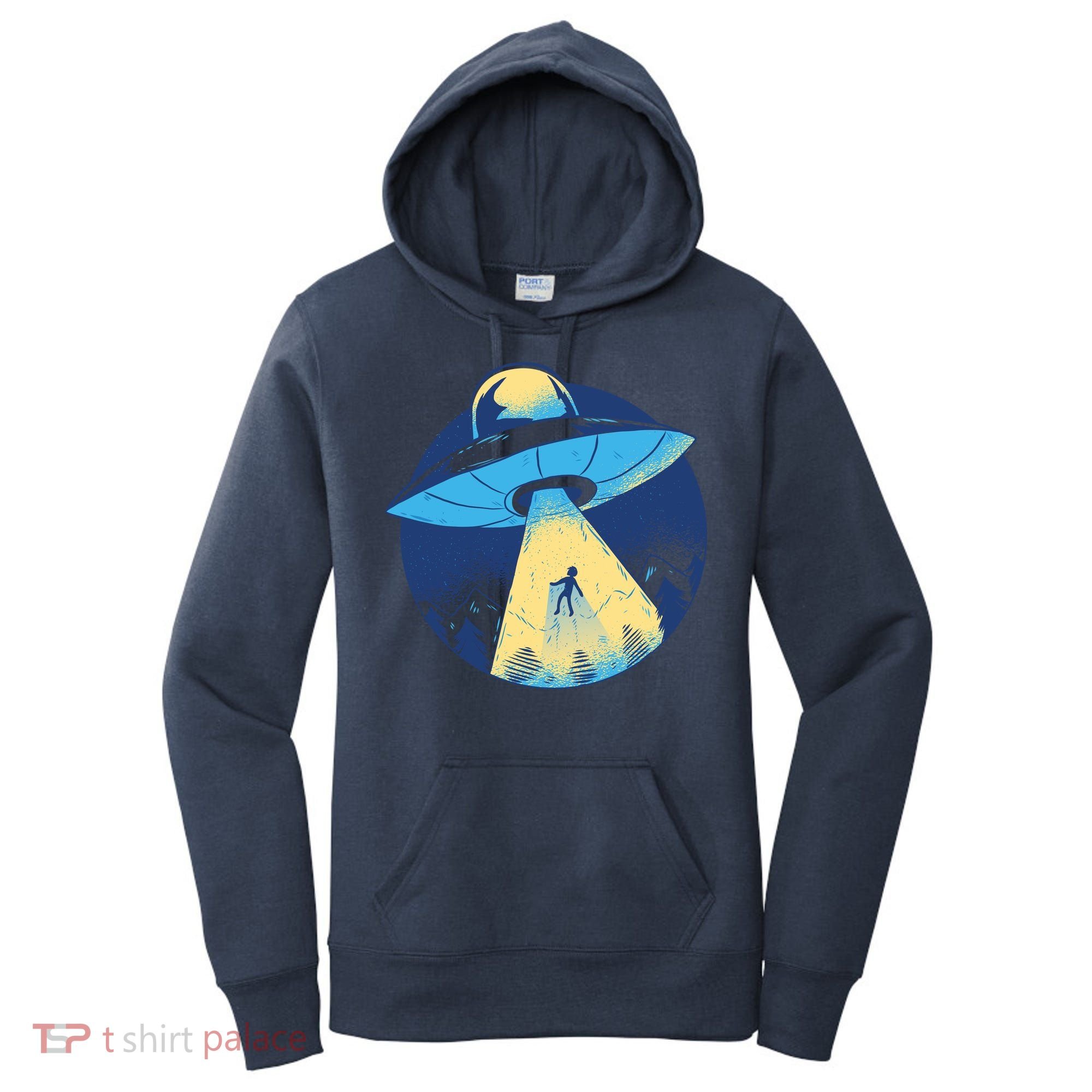 Ufo Alien Abduction Flying Saucer Area 51 Conspiracy Women's Hoodie