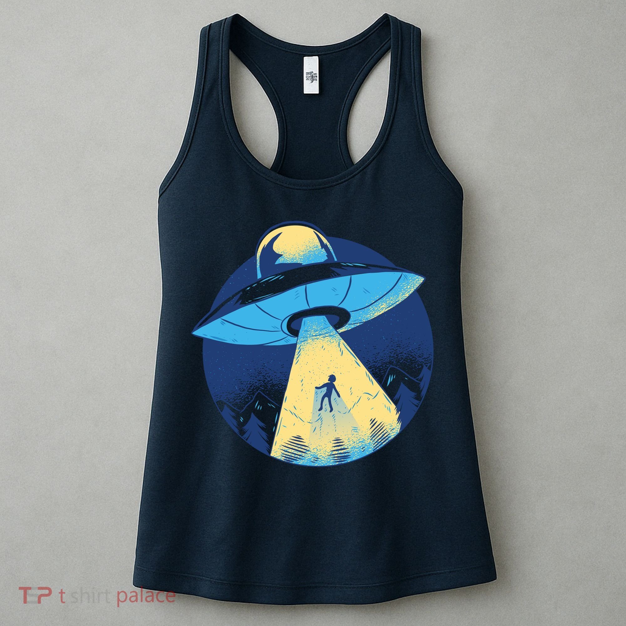 Ufo Alien Abduction Flying Saucer Area 51 Conspiracy Women's Tank Top