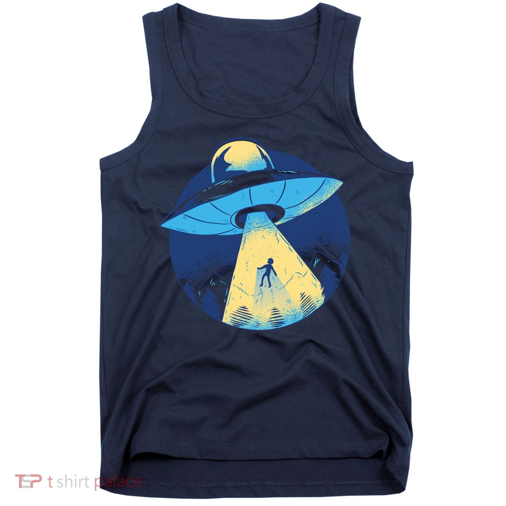 Ufo Alien Abduction Flying Saucer Area 51 Conspiracy Tank Top