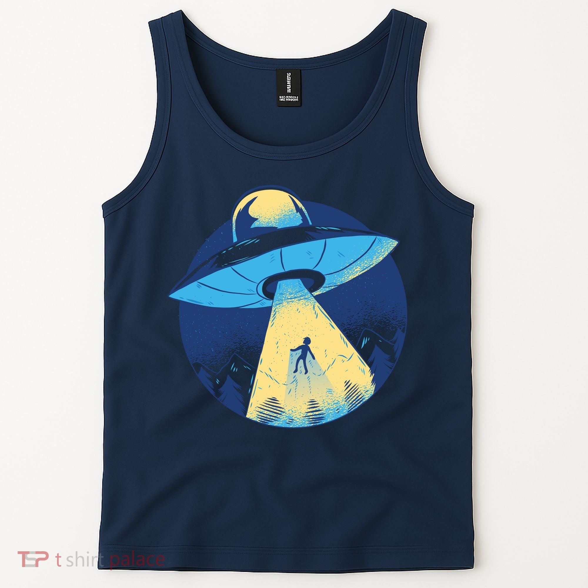 Ufo Alien Abduction Flying Saucer Area 51 Conspiracy Tank Top