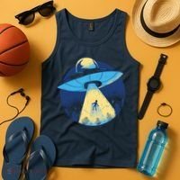 Ufo Alien Abduction Flying Saucer Area 51 Conspiracy Tank Top thumb 4