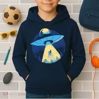 Ufo Alien Abduction Flying Saucer Area 51 Conspiracy Kids Hoodie thumb 2