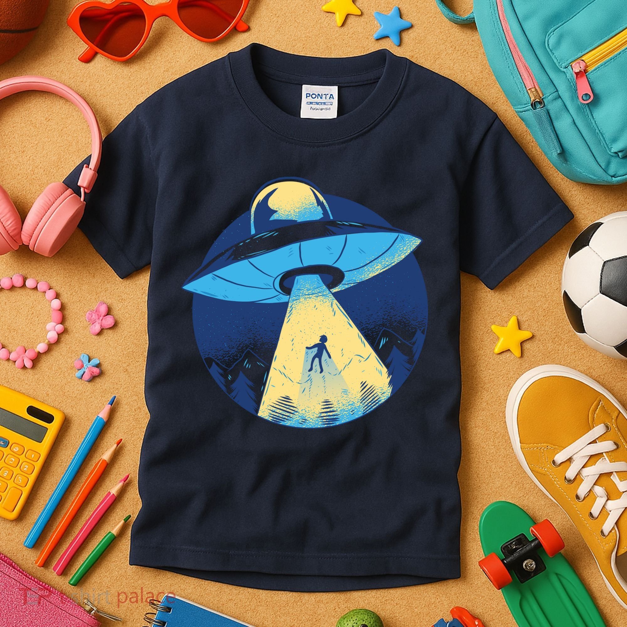 Ufo Alien Abduction Flying Saucer Area 51 Conspiracy Kids T-Shirt