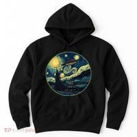 Ufo Aliens And Bigfoot Impressionist Style Novelty Uap Hoodie thumb 0