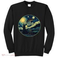 Ufo Aliens And Bigfoot Impressionist Style Novelty Uap Sweatshirt thumb 0