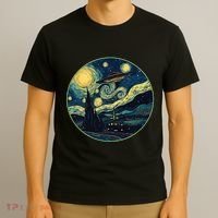 Ufo Aliens And Bigfoot Impressionist Style Novelty Uap T-Shirt thumb 3