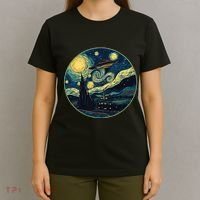 Ufo Aliens And Bigfoot Impressionist Style Novelty Uap T-Shirt thumb 4