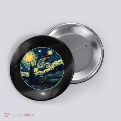 Ufo Aliens And Bigfoot Impressionist Style Novelty Uap Button