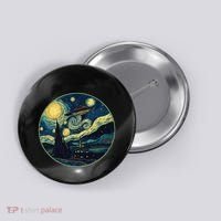 Ufo Aliens And Bigfoot Impressionist Style Novelty Uap Button thumb 0
