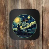 Ufo Aliens And Bigfoot Impressionist Style Novelty Uap Coaster thumb 0
