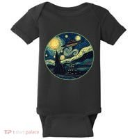 Ufo Aliens And Bigfoot Impressionist Style Novelty Uap Baby Bodysuit thumb 0