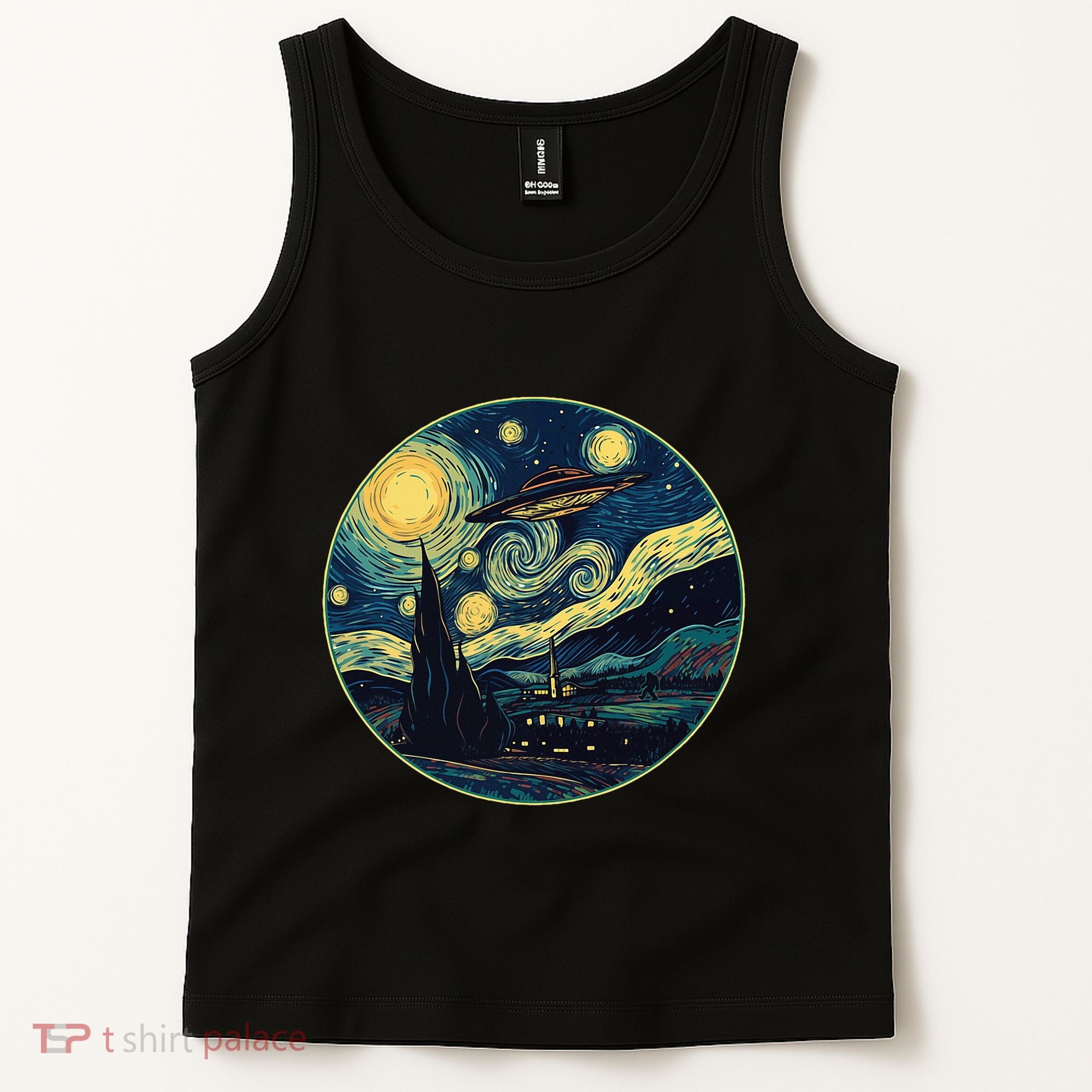 Ufo Aliens And Bigfoot Impressionist Style Novelty Uap Tank Top