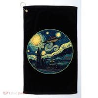 Ufo Aliens And Bigfoot Impressionist Style Novelty Uap Golf Towel thumb 0
