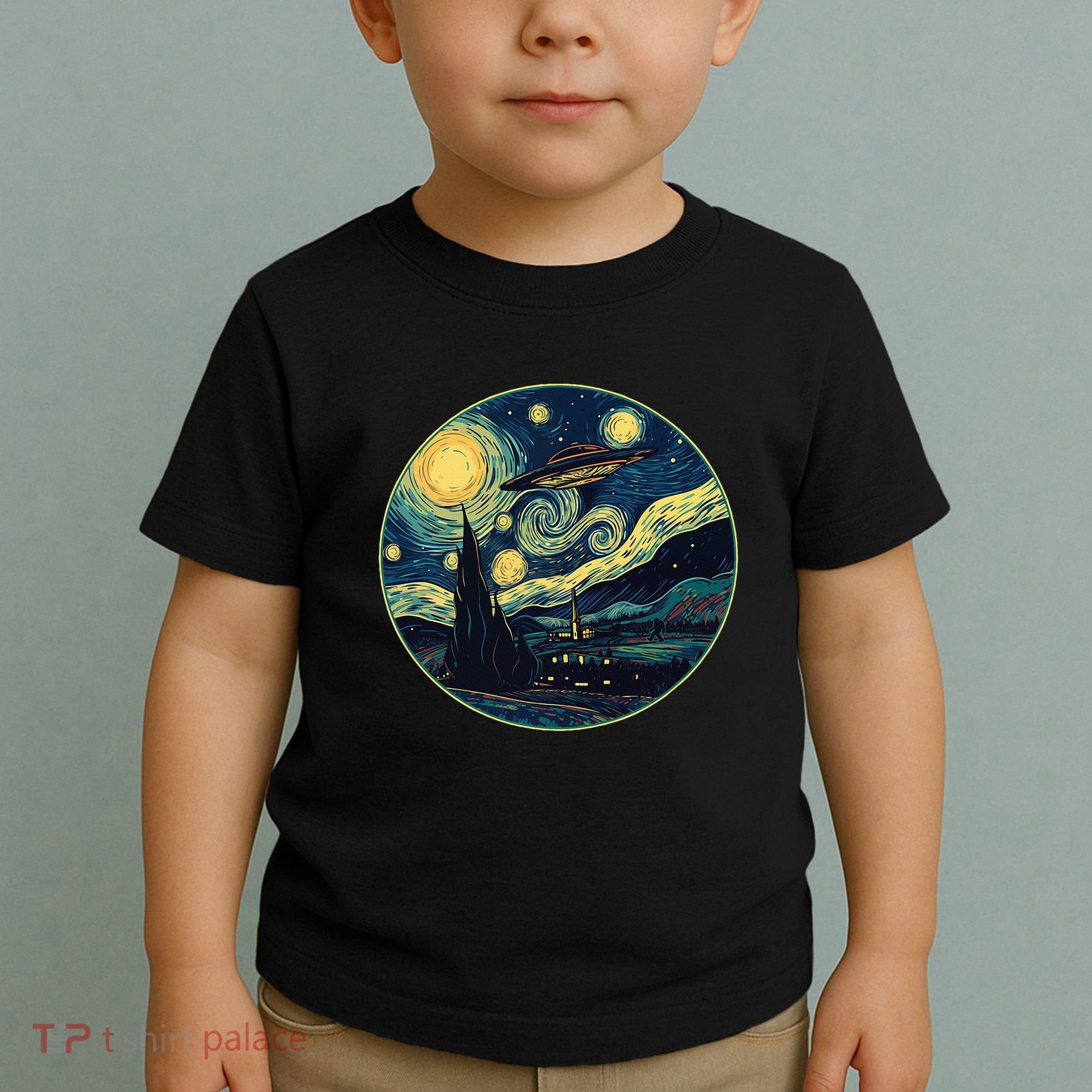 Ufo Aliens And Bigfoot Impressionist Style Novelty Uap Toddler T-Shirt