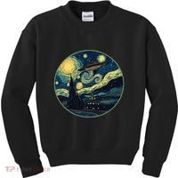 Ufo Aliens And Bigfoot Impressionist Style Novelty Uap Kids Sweatshirt thumb 0
