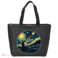 Ufo Aliens And Bigfoot Impressionist Style Novelty Uap Tote Bag thumb 0