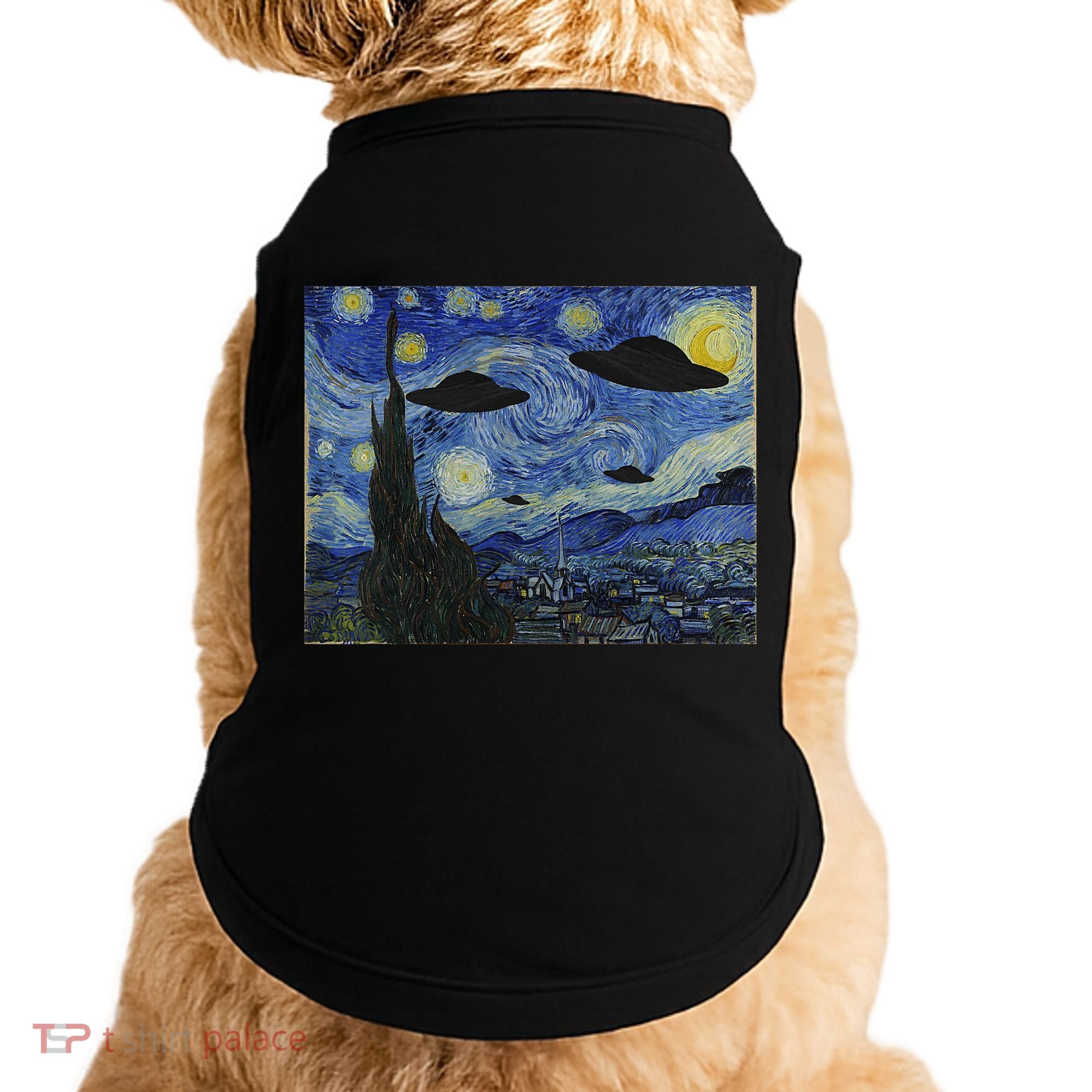 Ufo Alien Abduction Starry Night Van Gogh Painting Doggie Tank